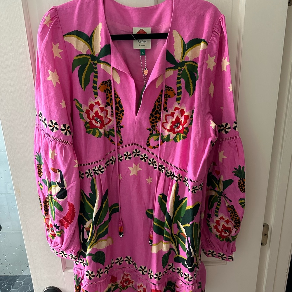 Farm Rio Pink Leopard Mini Dress